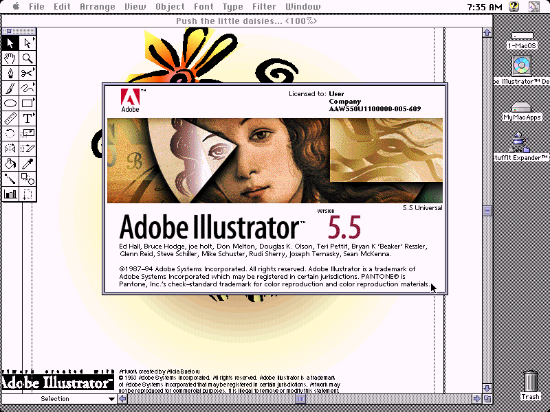 Adobe Illustrator 5.5 Mac - About